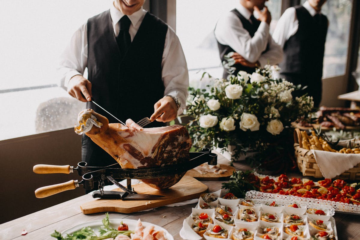 Man Holding Fork Taking Food